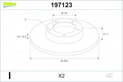 Auténtico Disco de freno VALEO 197123